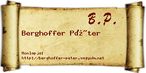 Berghoffer Péter névjegykártya