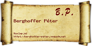 Berghoffer Péter névjegykártya