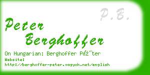 peter berghoffer business card